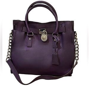 Michael Kors Purple Satchel Bag with Strap